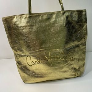Carlos Falchi Metallic Gold Tote